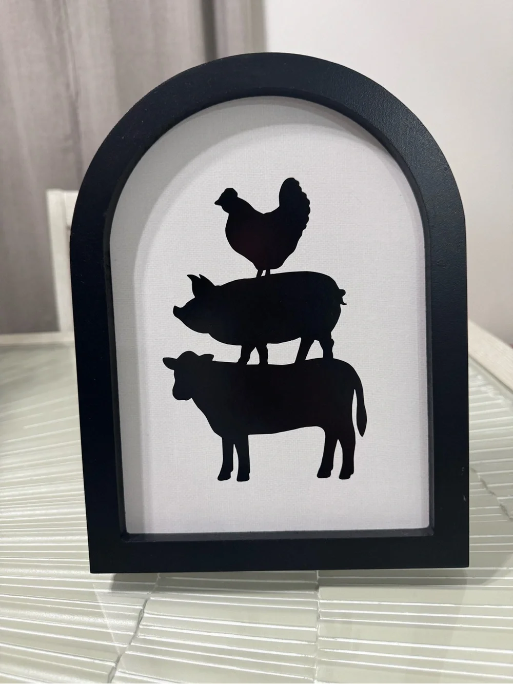 Farm Animal Stacked Silhouette Wall Art - Black & White